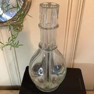 Antique Vintage Made In France Hand Blown 4 Chamber Liquor Decanter or Vase